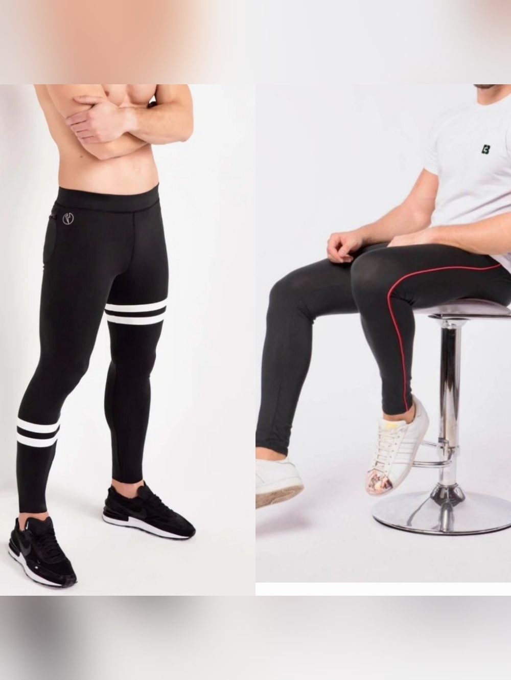 KAPOW Meggins Black Athletic Leggings with Contrast Accents